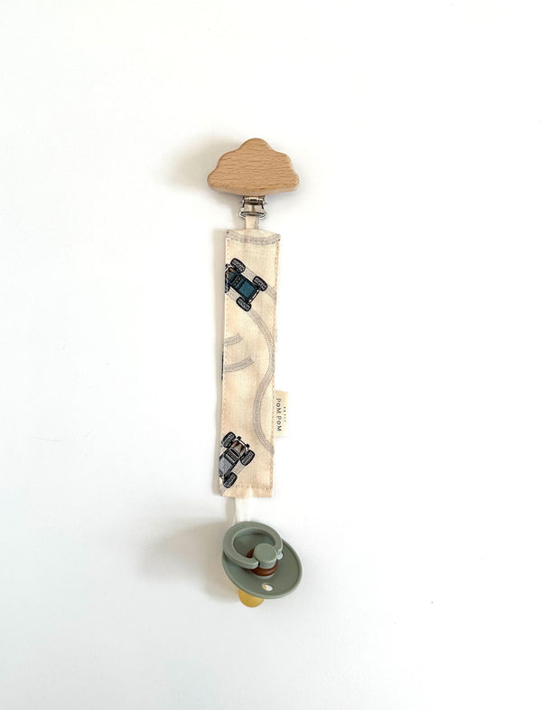 Pacifier Clip Cloud/Round  Wood | Monster Truck