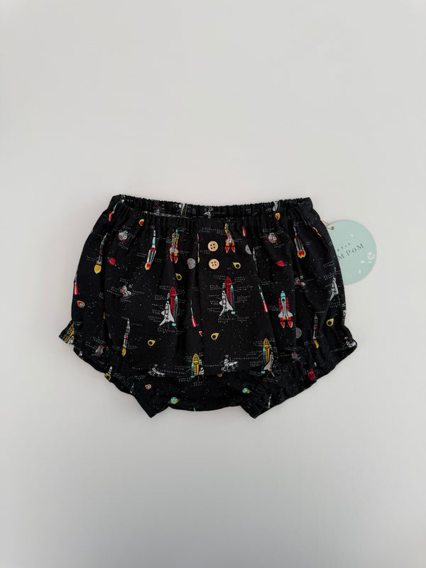Short Diaper Cover | Black Astronaut
