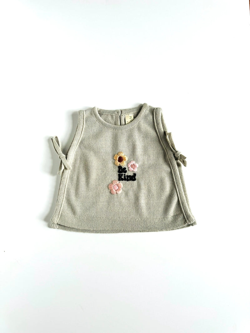 Knit Square  | Beige Be Kind Embroidery