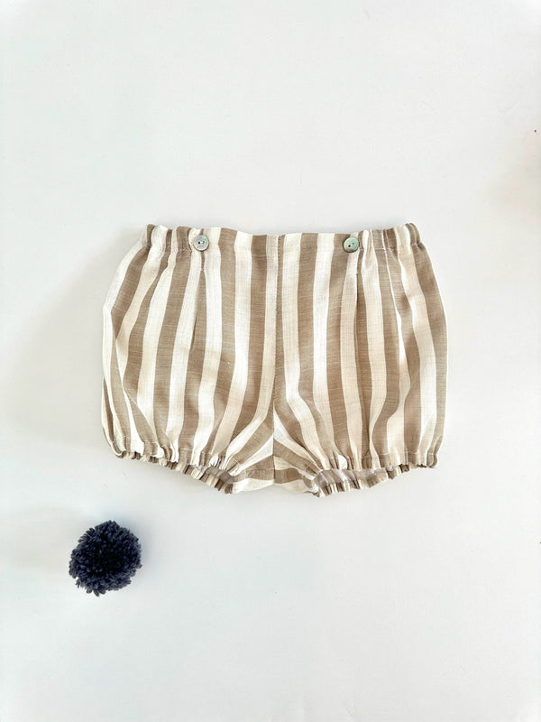 Short Diaper Cover | Beige Lines