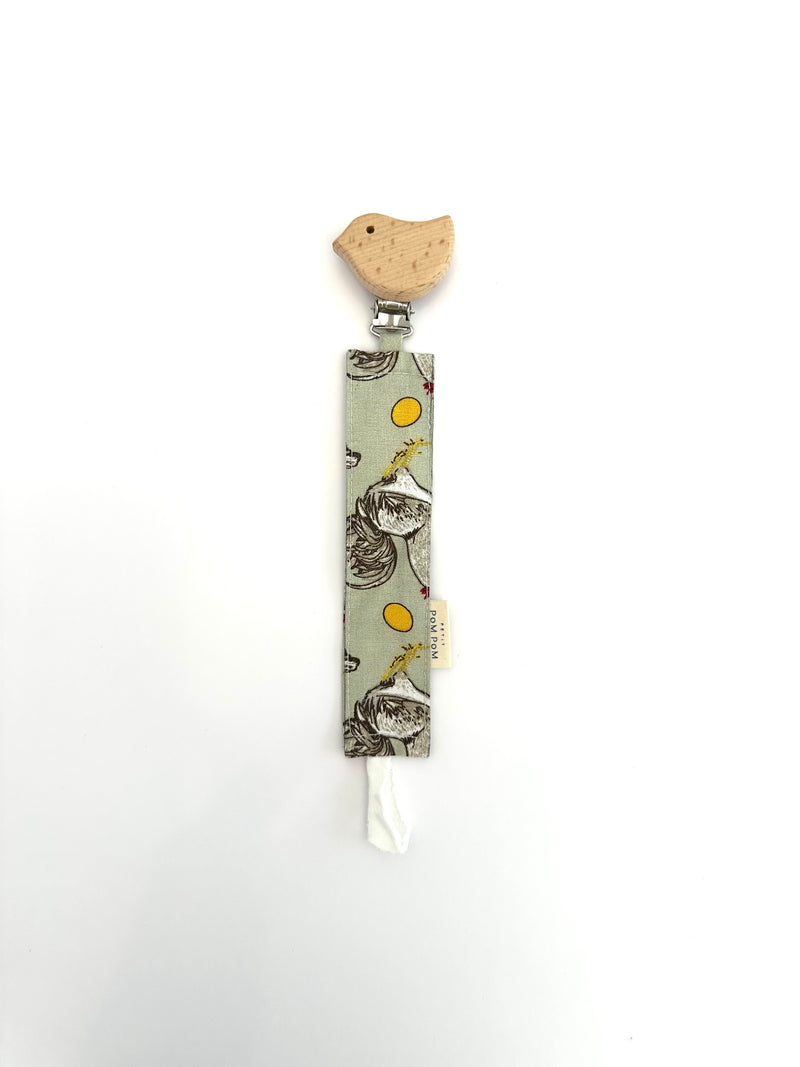 Pacifier Clip Bird Wood | Gallinas