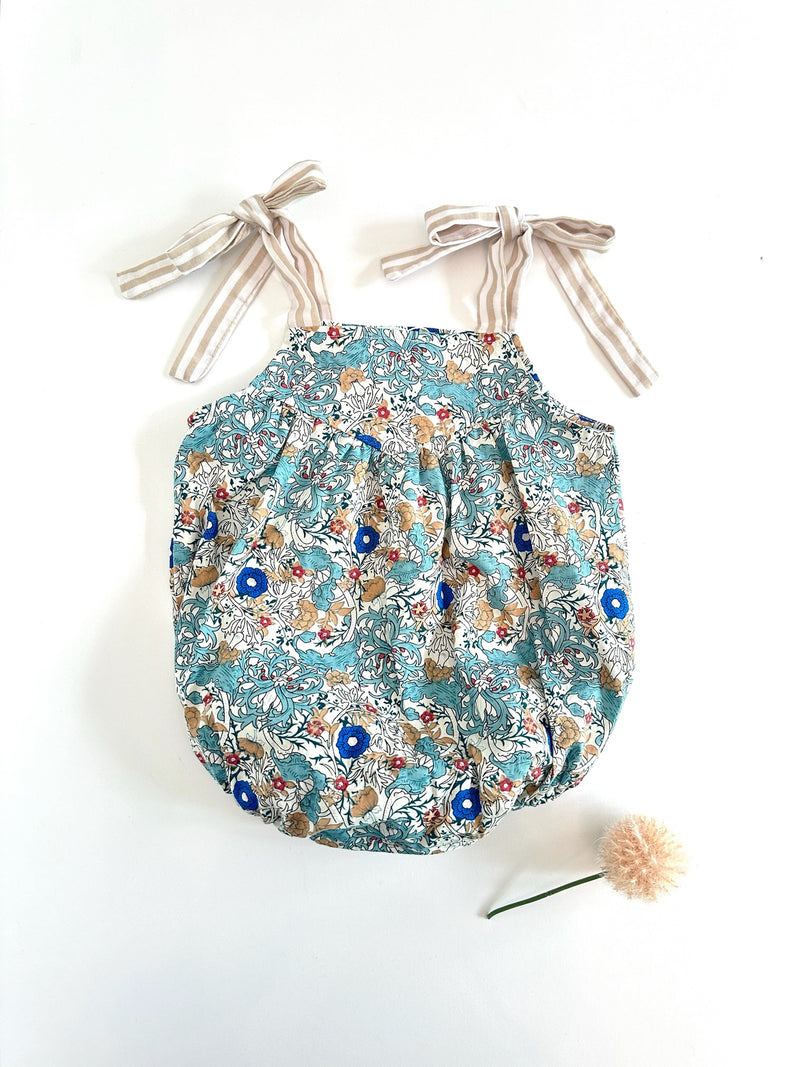 Helena Romper | Blue and Green Flowers