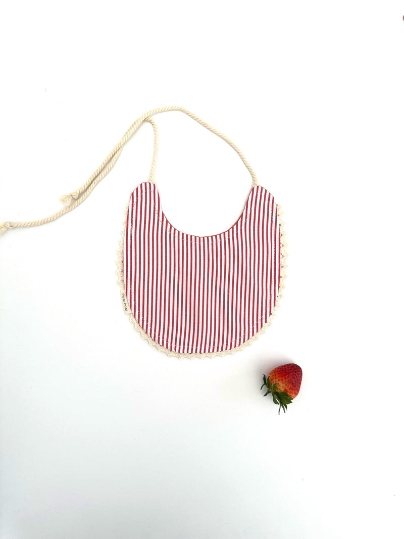 Reversible Bib |  Red Lines - Petit Pom Pom