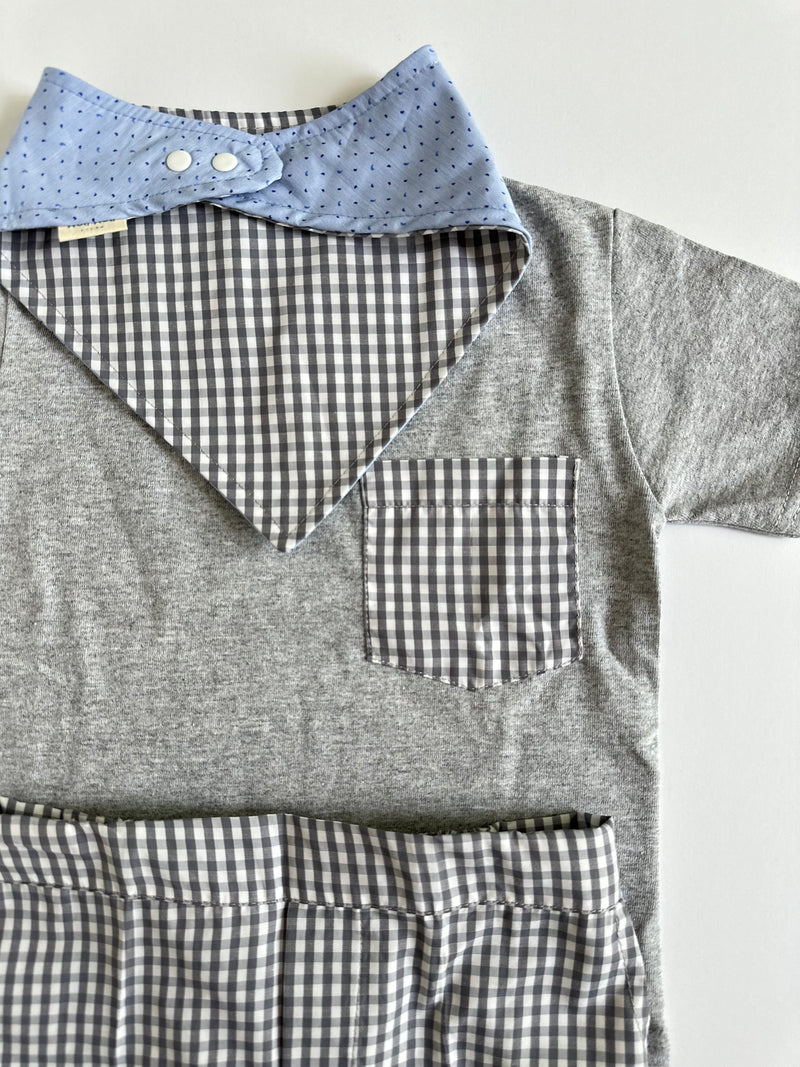 Boy Set | Grey Vichy Plaid