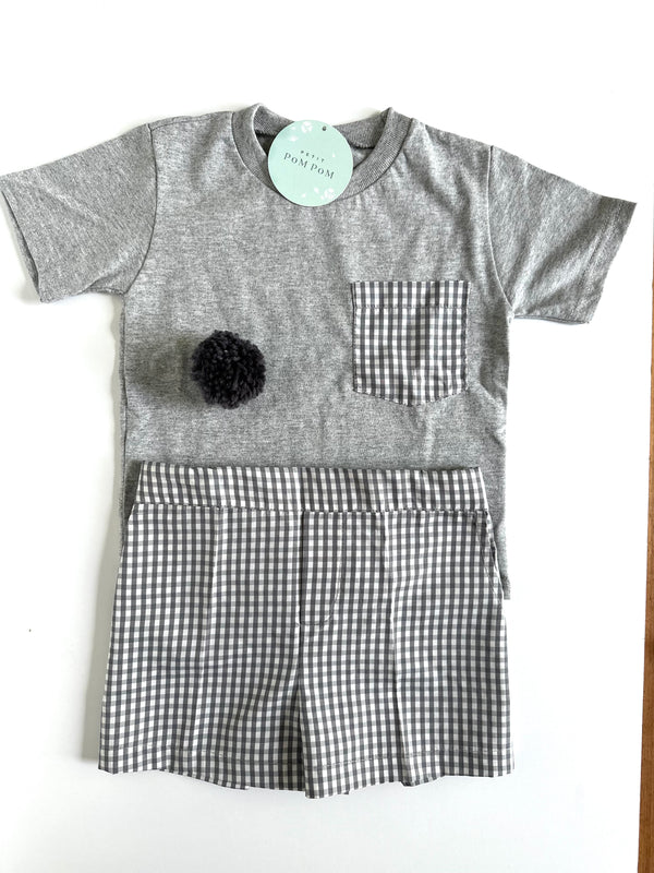 Boy Set | Grey Vichy Plaid