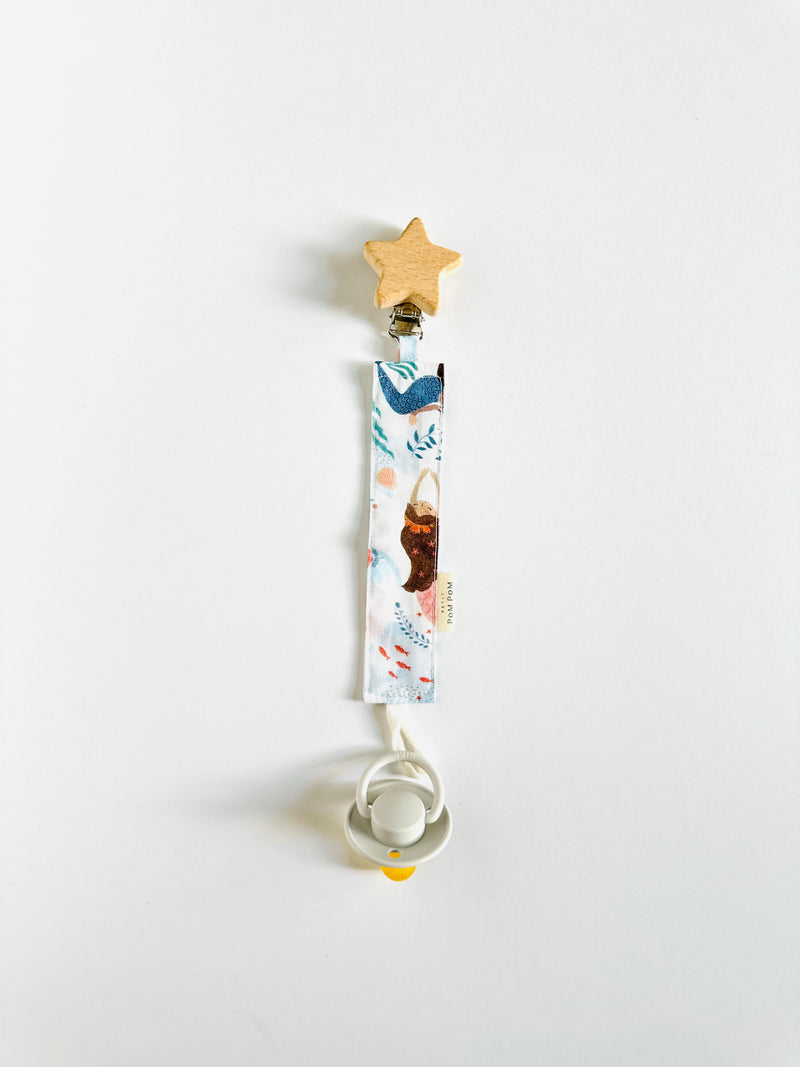 Pacifier Clip Star Wood | Mermaid