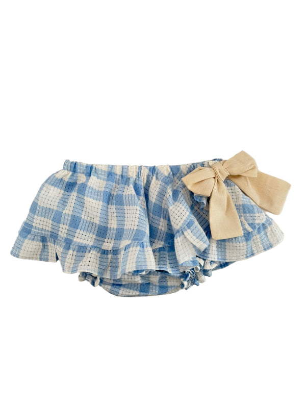 Ruffle Skort | Blue Gingham