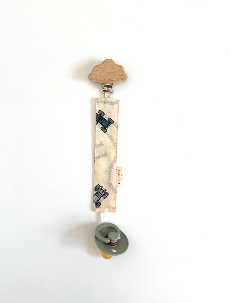 Pacifier Clip Cloud/Round  Wood | Monster Truck - Petit Pom Pom