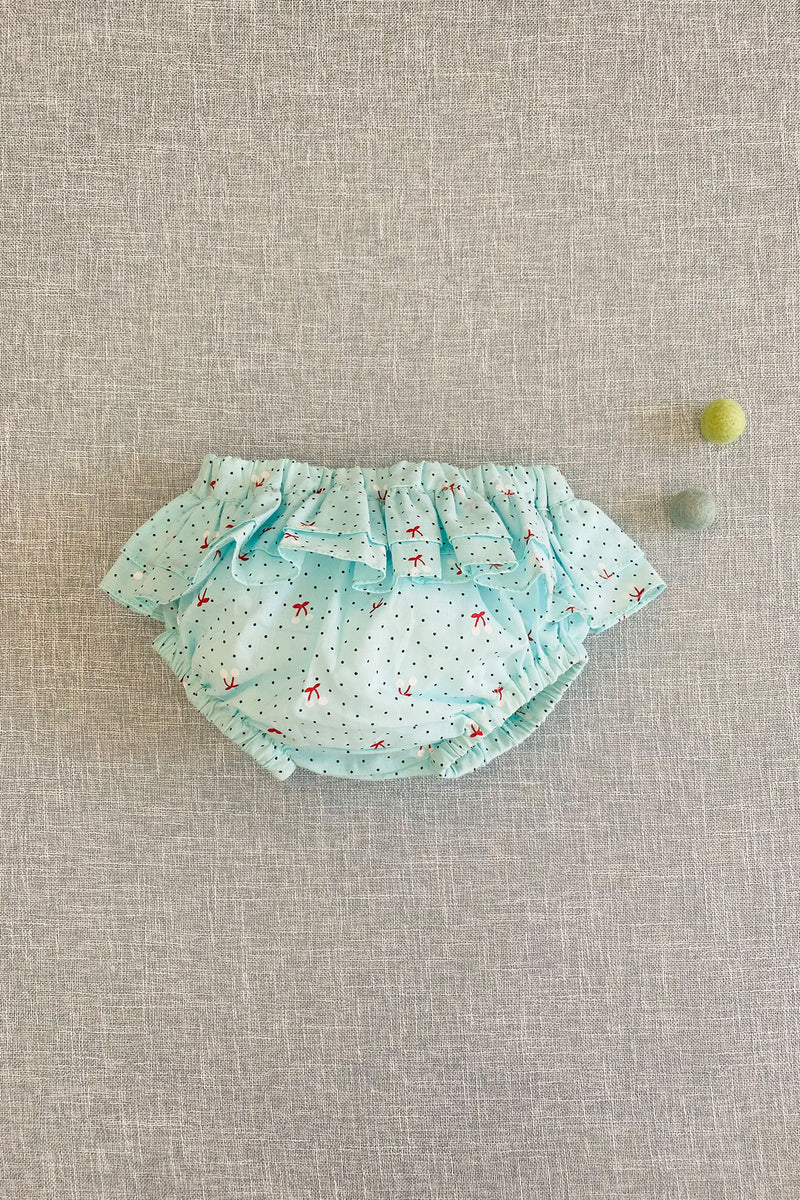 Amalia Diaper Cover | Blue Cherries - Petit Pom Pom