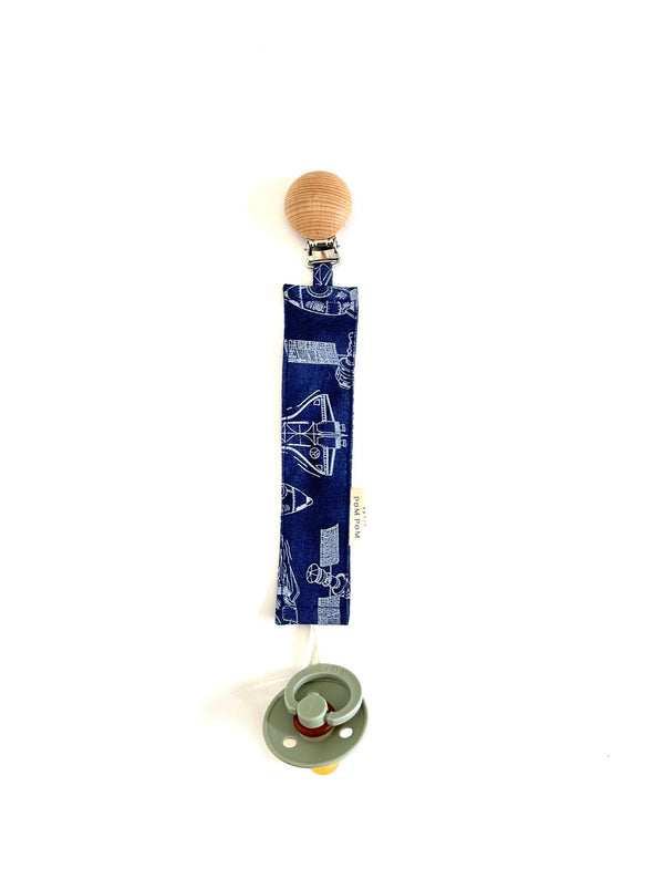 Pacifier Clip Round Wood | Astronaut - Petit Pom Pom