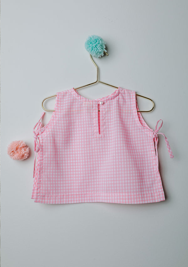 Open Side Top | Pink Vichy - Petit Pom Pom