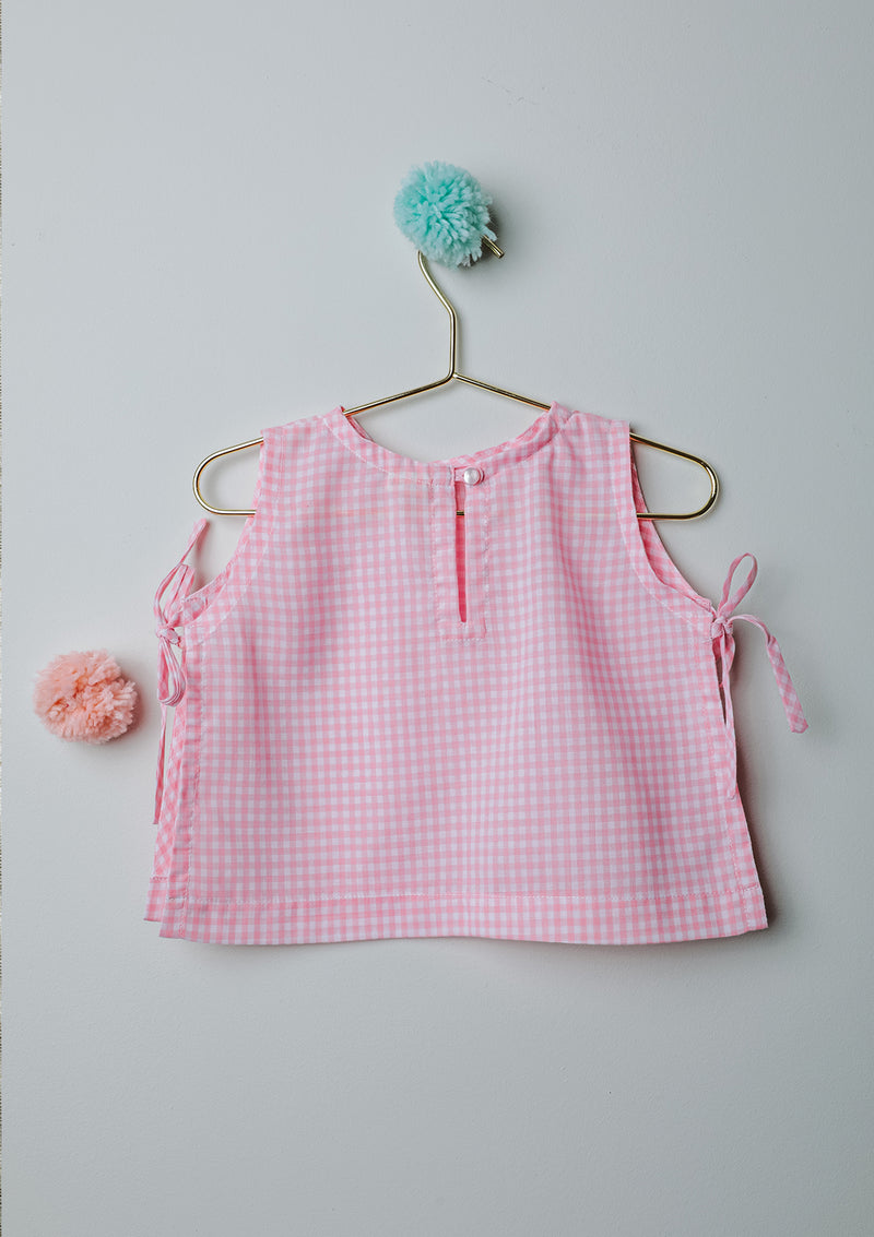 Open Side Top | Pink Vichy - Petit Pom Pom