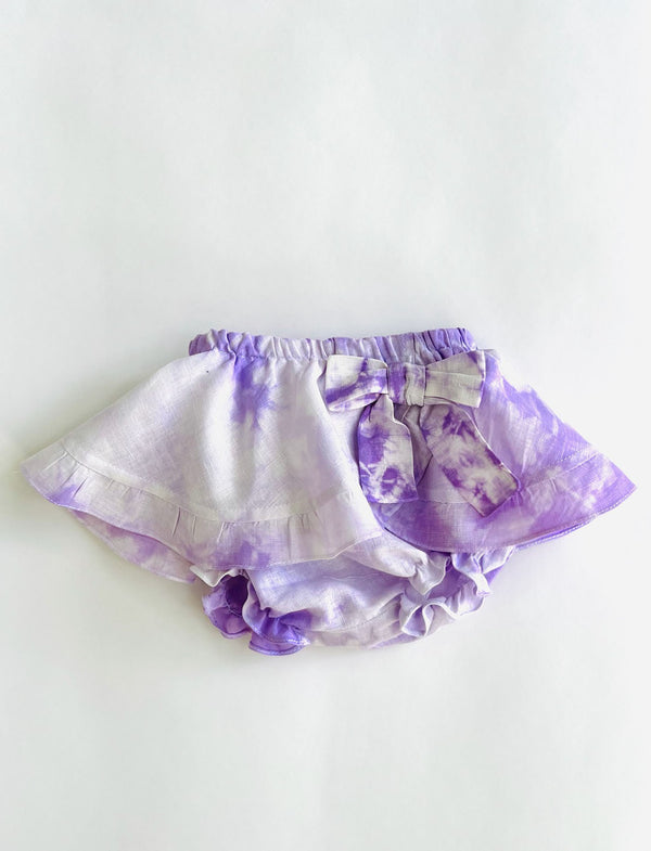 Ruffle Skort | Purple Tie Dye - Petit Pom Pom