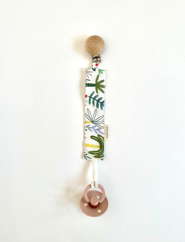 Pacifier Clip Bunny Wood | Dinosaur - Petit Pom Pom